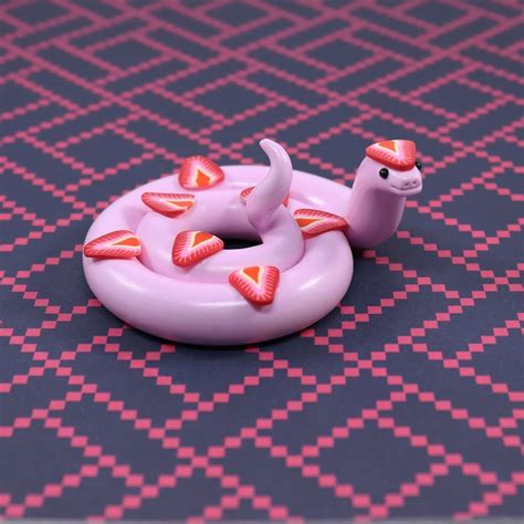 Strawberry Snake Polymer Clay Figurine By Wandering Walden On Instagram