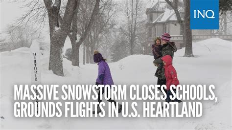 Massive Snowstorm Closes Schools Grounds Flights In Us Heartland