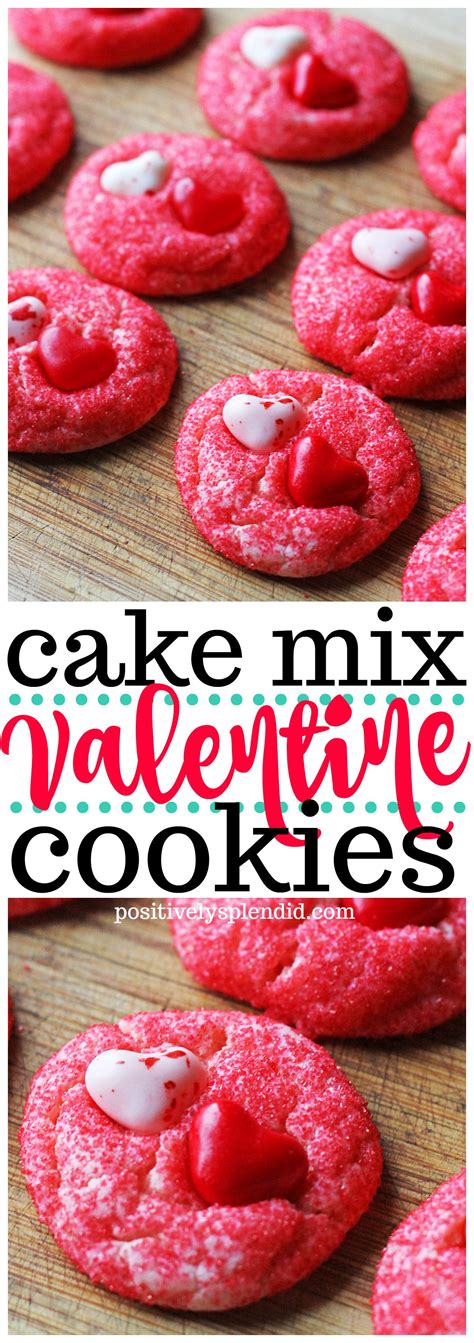 Easy Valentines Day Cookie Recipe Made With A Cake Mix Valentinesday