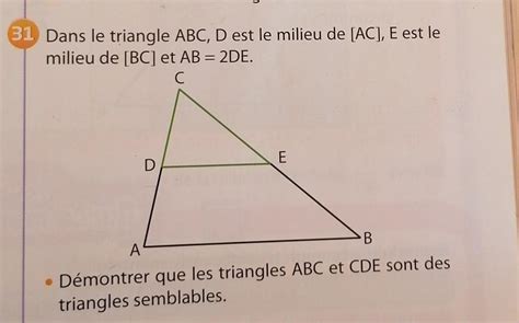 1 Dans Le Triangle Abc D Est Le Milieu De Ac E Est Lemilieu De Bc
