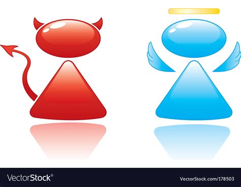 Angel And Devil Icons Royalty Free Vector Image