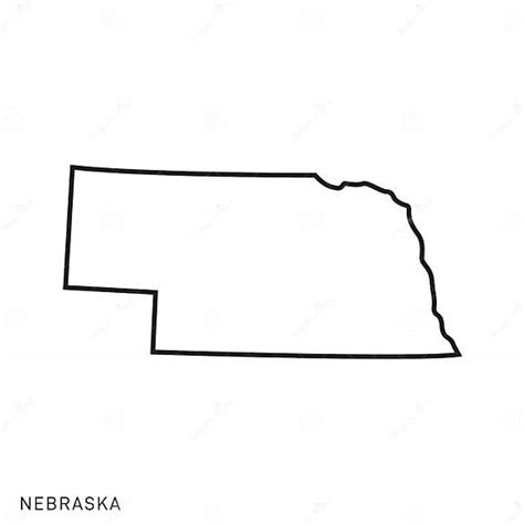 Modelo De Desenho Do Vetor Do Mapa Nebraska Traçado Editável