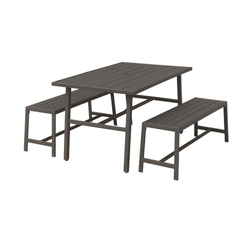 4803 In Brown Steel Rectangle Picnic Table In The Picnic Tables Department At