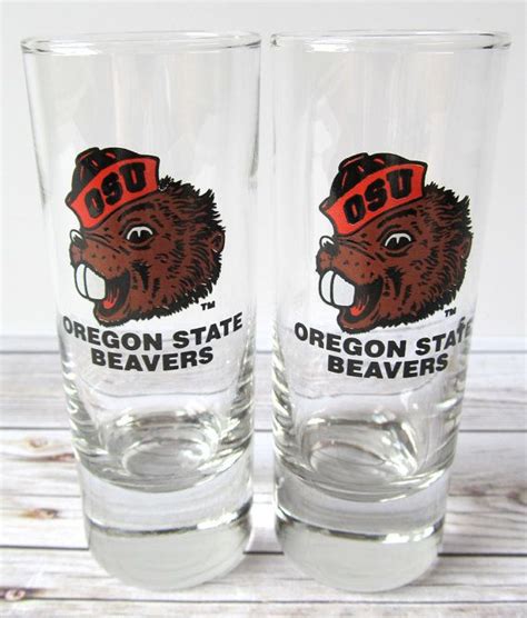 Vintage Oregon State University Beavers Shot Glass Lot Etsy Oregon