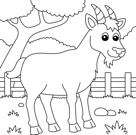Goat Coloring Page For Kids Stock Image Vectorgrove Royalty Free