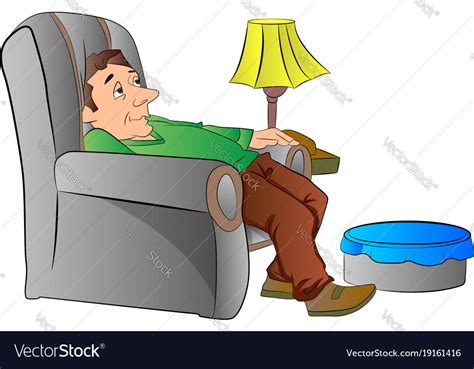 Man Slouching On A Lazy Chair Or Couch Royalty Free Vector