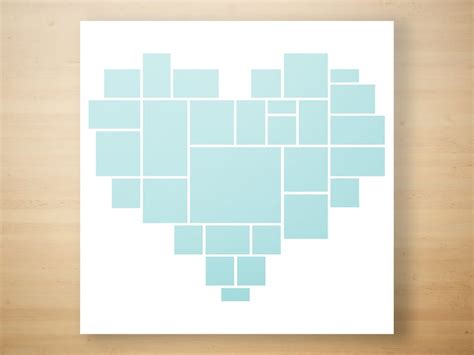 16x16 Heart Photo Collage Template Photoshop Collage Etsy