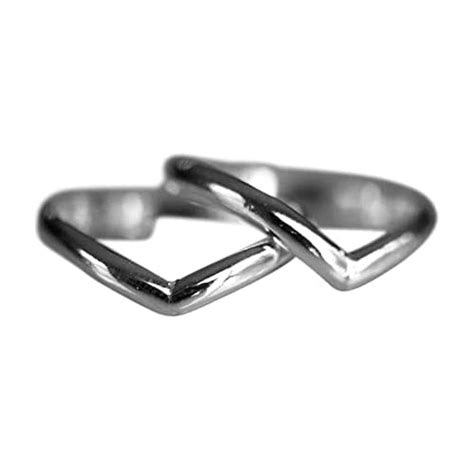 Sterling Silver Double Chevron Ring Set Knuckle Rings