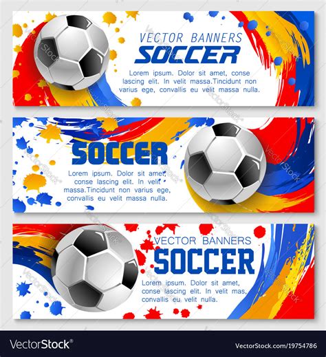 Soccer Team Football Championship Banners Vector Image