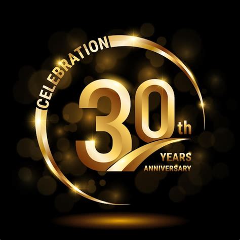 Premium Vector 30th Anniversary Celebration Logo Design With Gold