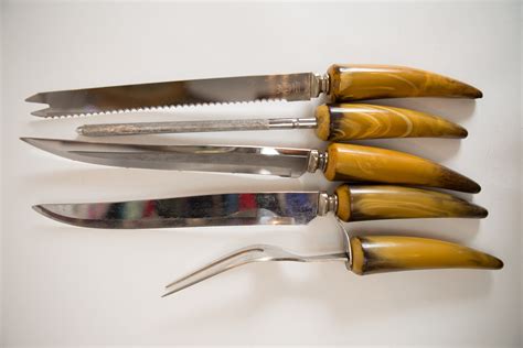 Bakelite Knife Set 5 Piece Vintage Sheffield Fine Cutlery Knife Fork