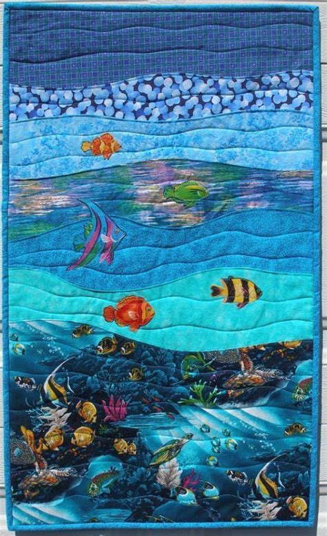 Ocean Quilt Beach Quilt Fish Quilt Seascape Quilts Landscape Art