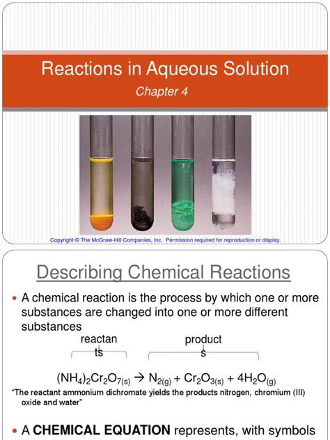 Reactions In Aqueous Solution Student Version Pdf Acid Redox