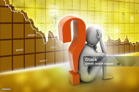 3d Man Sitting Near The Question Mark Stock Photo Download Image Now