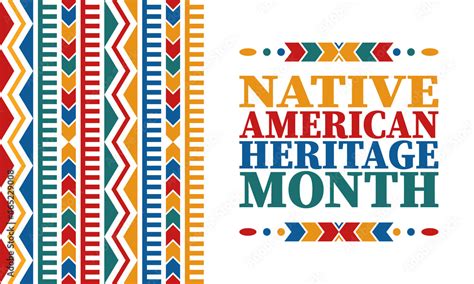 Vecteur Stock Native American Heritage Month American Indian Culture Celebrate Annual In In