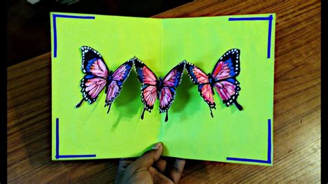 Diy 3d Butterfly Pop Up Card Crafts Handmade Craft Mothers Day Card Youtube