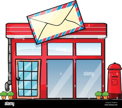 Illustration Of A Post Office On A White Background Stock Vector Image