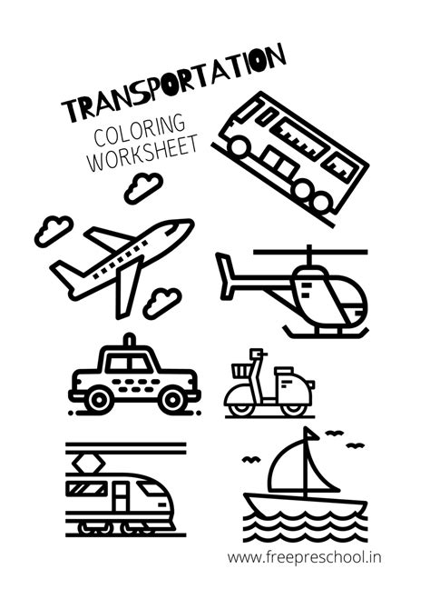 6 Coloring Pages Of Transportation Free Preschool