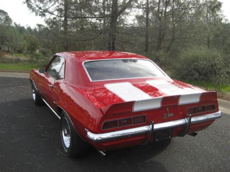 1969 Camaro Z 28 Dz302 Red With White Stripes For Sale Photos