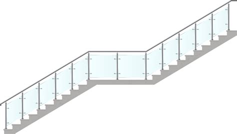 Stairs With Glass Railing Vector Illustration 9314421 Png