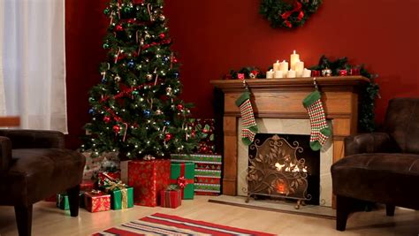 Christmas living room clipart backgrounds. Room Decorated For Christmas Stock Footage Video 4562321 ...