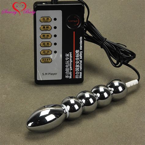 Big Size Anal Plug Electric Shock Host And Cable Electro Shock Sex Toys Electro Stimulation Sex
