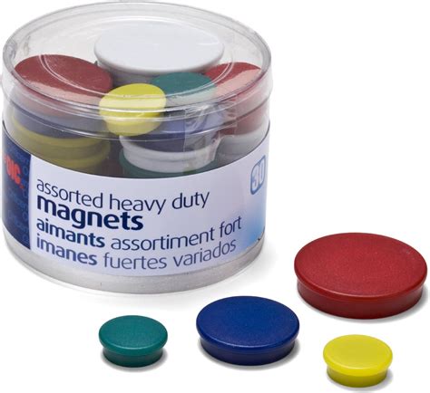 Officemate Heavy Duty Magnets Assorted Sizes And Colors