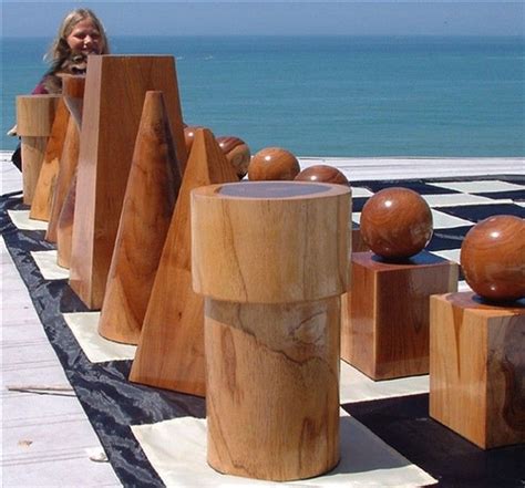 All your chess pieces are finished. Giant chess by Alysa Bazydlo on Backyard Ideas | Chess set, Chess pieces