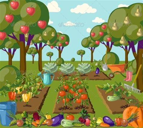 Garden Vegetable Farming Garden Clipart Garden Illustration