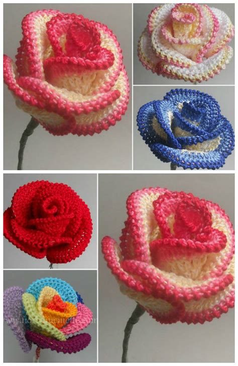 Crochet Rose Petal Pattern Gelonjor