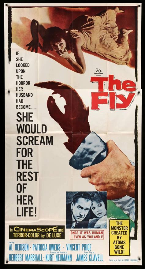 The Fly 1958 Original Three Sheet Movie Poster Original Film Art