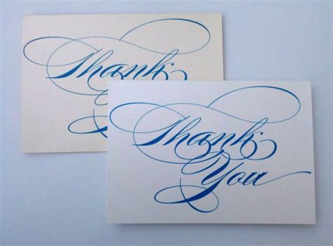 Calligraphy Wedding Thank You Card By Goldeninvites On Etsy Wedding