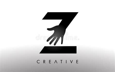 Letter Z Logo With Hand Silhouette Vector Icon Illustration Creative
