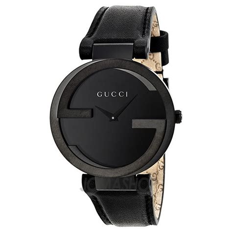 Gucci interlocking g ya133504 is a beautiful and interesting ladies watch. Gucci Interlocking G Black Dial Black Leather Unisex Watch ...