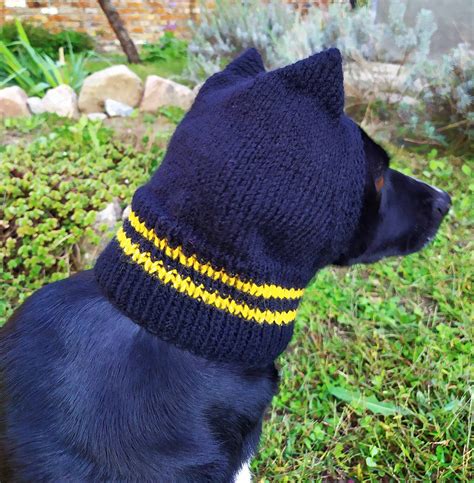 Dog Hatsknitted Hatblack Dog Hat Hand Knitted Hat For Dogs Etsy