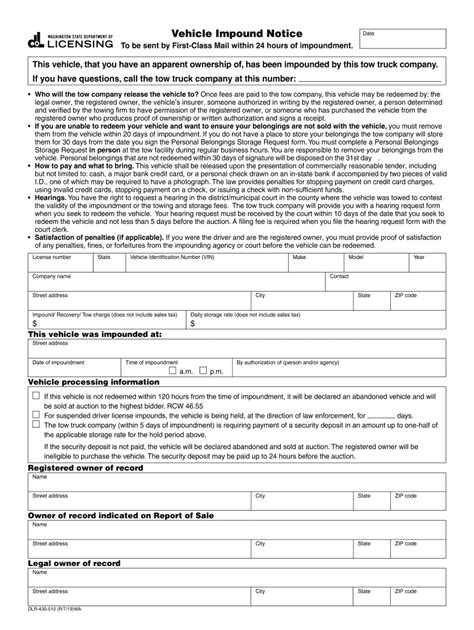 Impound Letter 2019 2024 Form Fill Out And Sign Printable Pdf