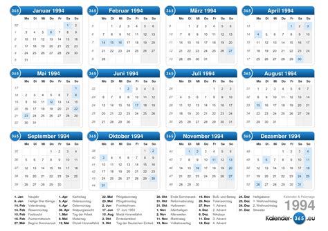 Kalender 1994