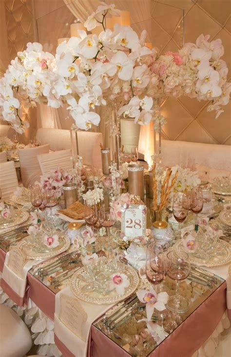 A Gorgeous Pink And Champagne Wedding Tablescape B Lovely Events