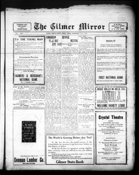 The Gilmer Mirror Gilmer Tex Vol 9 No 78 Ed 1 Friday June 13
