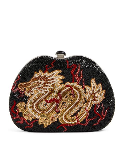 Womens Judith Leiber Black Embellished Dragon S Fire Clutch Bag Harrods Uk