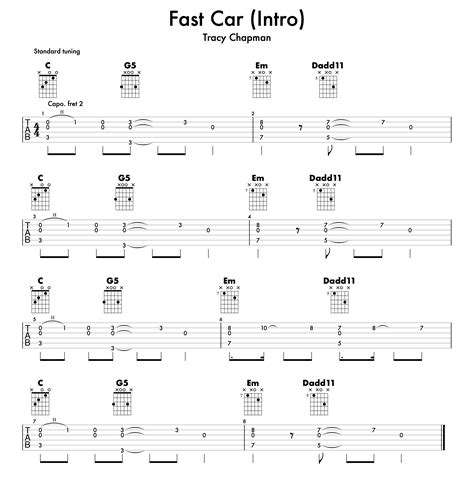 How To Play Fast Car By Tracy Chapman — Guitar Nutrition