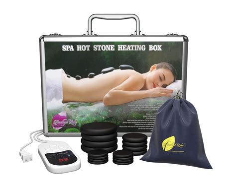 professional portable massage stone heater kit with 16 therapy hot rocks massage stones bonus
