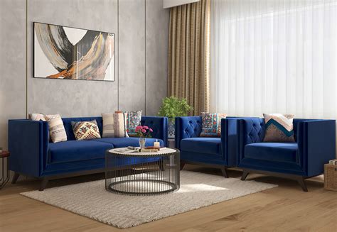 Fast and free shipping, free returns and cash on delivery available on eligible purchase. Buy Berlin 3+1+1 Fabric Sofa Set (Indigo Blue) Online in ...