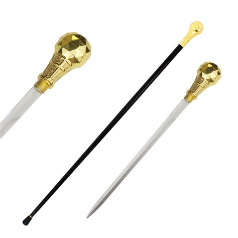 The Kingpin Golden Handle Walking Cane Sword 1q2 Si18411 G