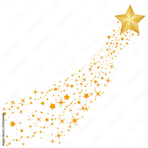 Abstract Falling Star Vector Yellow Shooting Star With Elegant Star