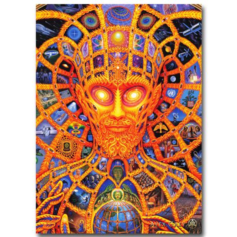 Cosmic Christ Alex Grey Abstract Visual Pictures Canvas Print Home