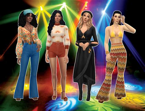 Decades Lookbook The 1970 S Sims 4 Decades Challenge Disco Costume