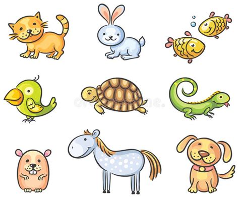Animais De Animal De Estimação Dos Desenhos Animados Ilustração Do