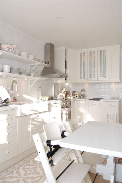 White Kitchen With Open Shelves White Ikea Kitchen Interior Design