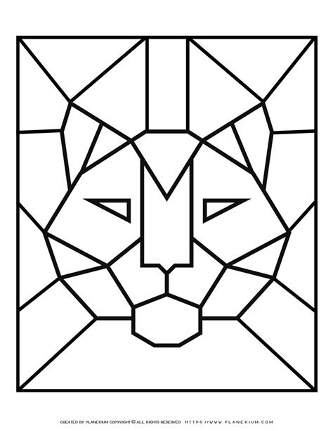 Adult Coloring Pages Geometric Tiger Planerium